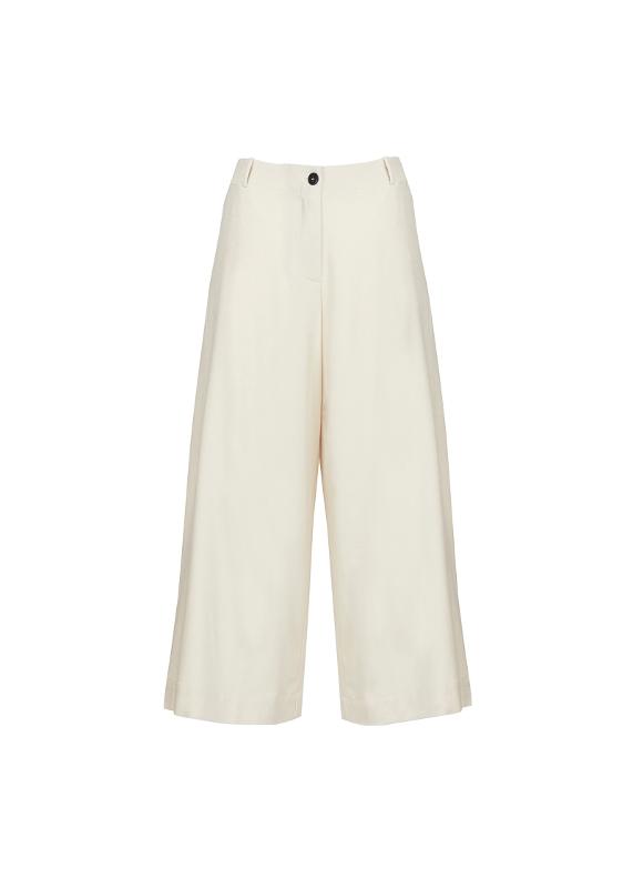 Wide-fit flared trousers