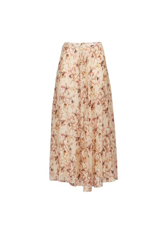 Long skirt with asymmetric hemline