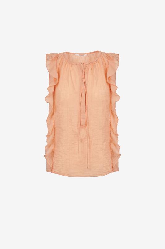 Top con dettagli di rouge